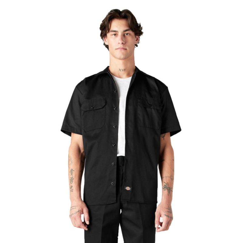 Camisa de trabajo Dickies negra de manga corta XT