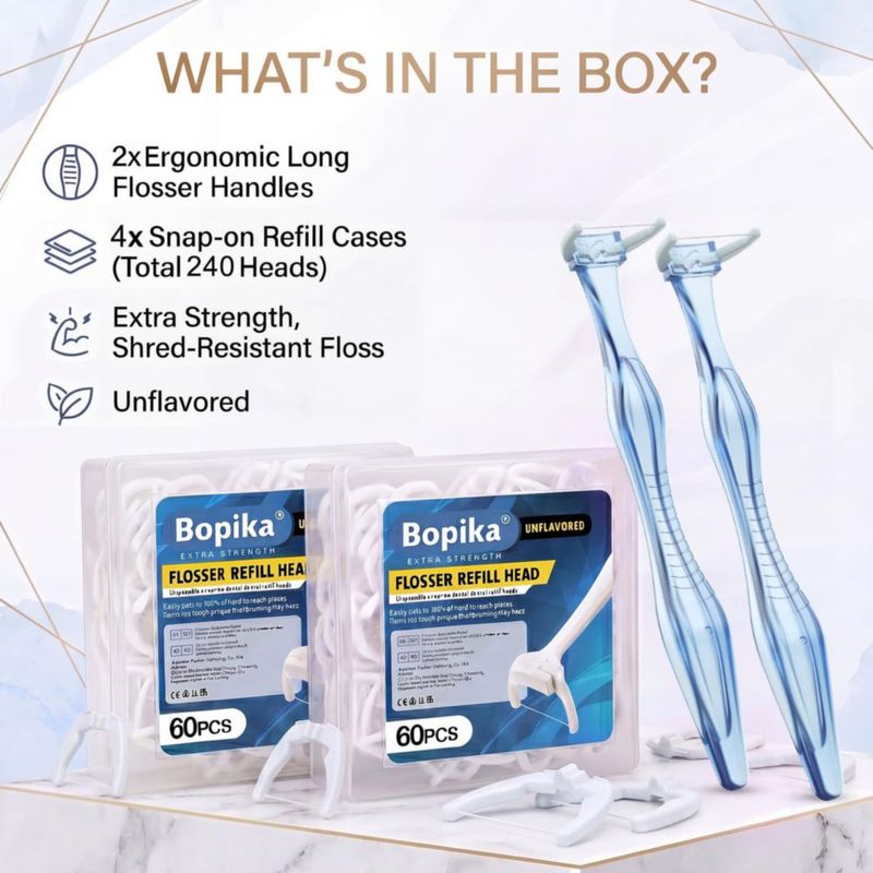 Kit de inicio Bopika para hilo dental de alcance largo