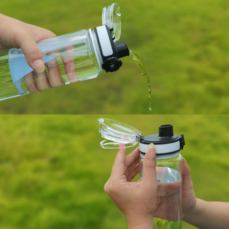 Botella GearTek 1000 ml Transparente con Tapa de Sorbete