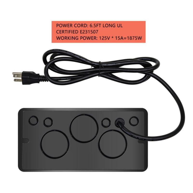 Regleta Pop‑Up TIANDIGP 26 cm 1875 W USB‑C 20 W Negro