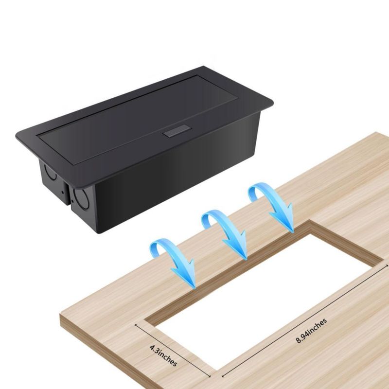 Regleta Pop‑Up TIANDIGP 26 cm 1875 W USB‑C 20 W Negro