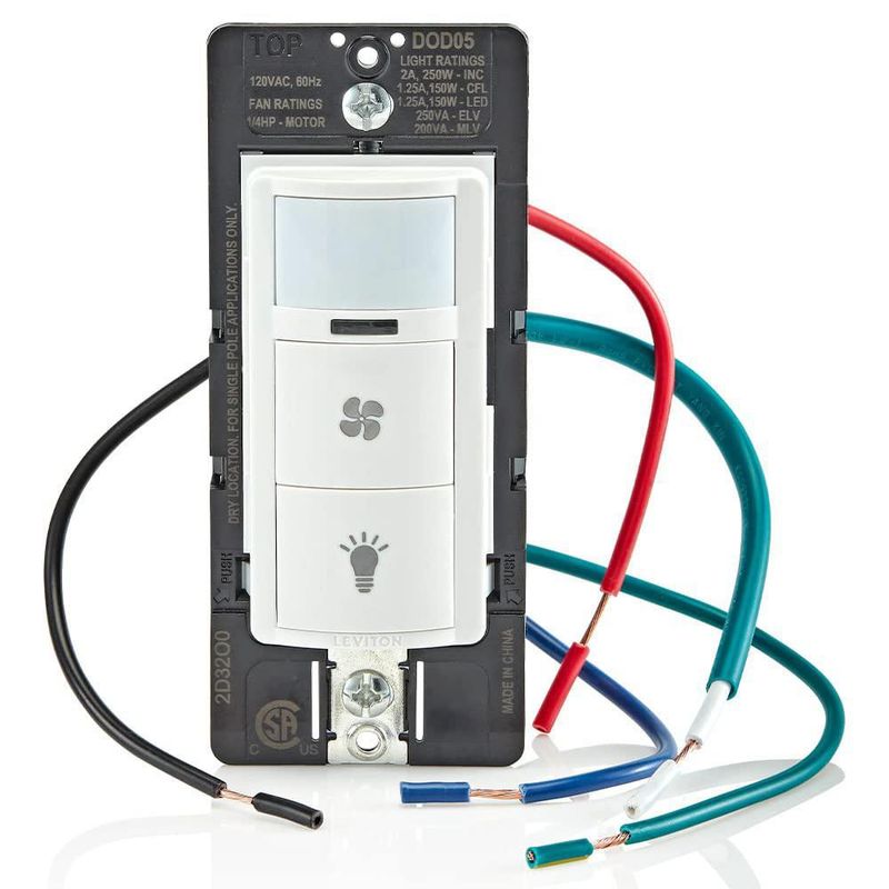 Sensor de ocupación Leviton 1/4 HP 120 V blanco DOD05-1LW