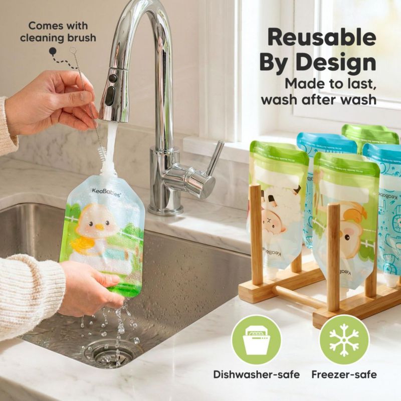 Bolsas de comida para bebé KeaBabies 150 ml (5 oz) pack de 12 sin BPA