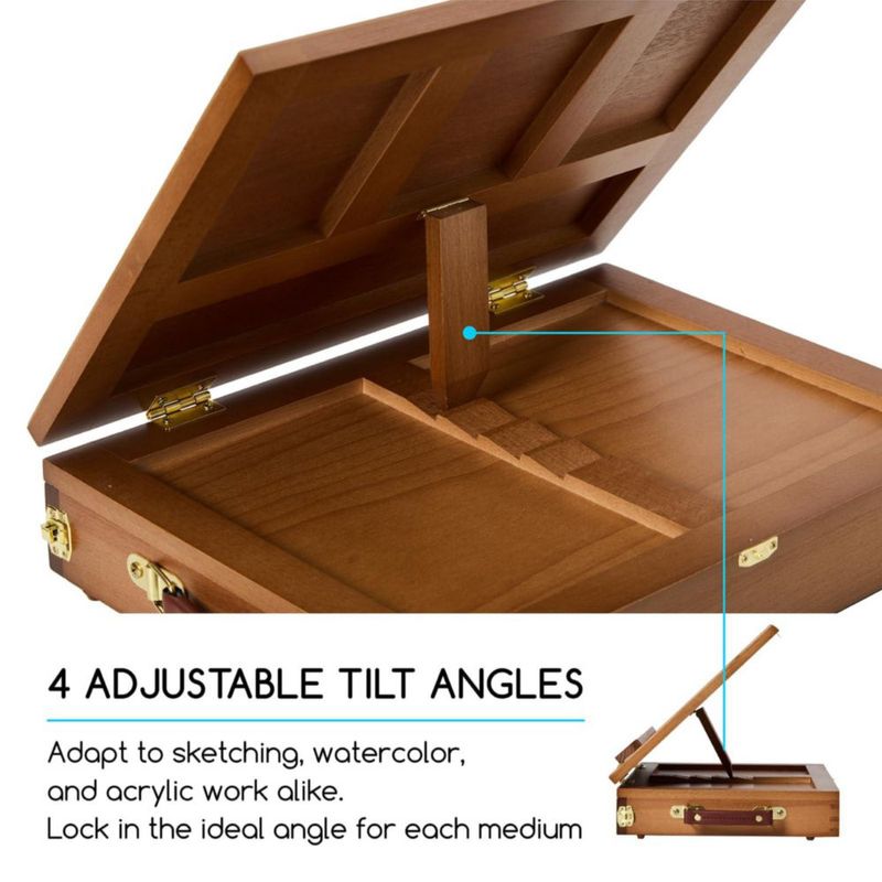 Caballete de Mesa MEEDEN con Cajón de Madera de Haya