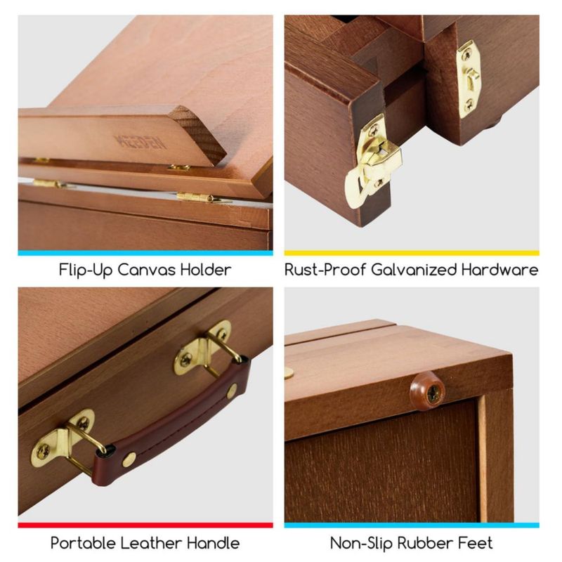 Caballete de Mesa MEEDEN con Cajón de Madera de Haya
