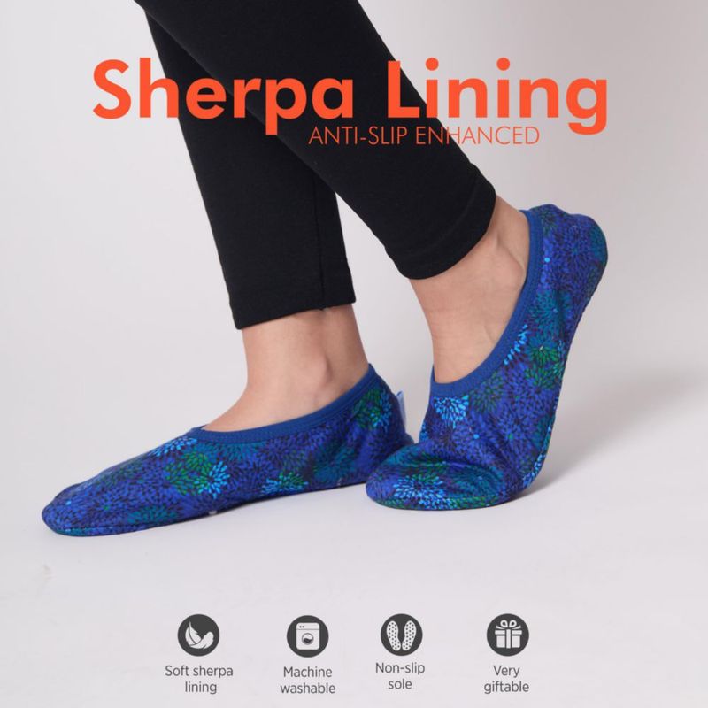 Calcetines tipo pantufla Snoozies Skinnies para mujer - Estampado Fireworks - Talla L