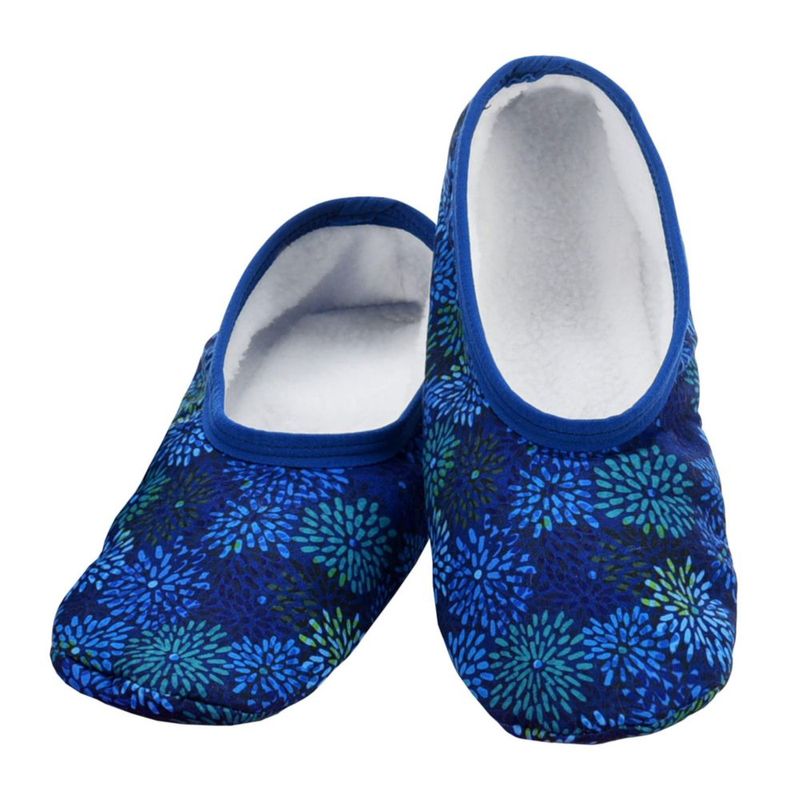 Calcetines tipo pantufla Snoozies Skinnies para mujer - Estampado Fireworks - Talla L