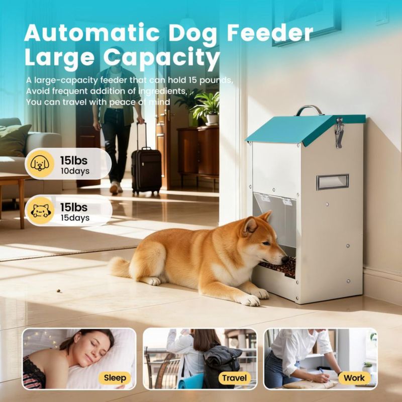 Comedero automático para perros de razas grandes PAULOZYN galvanizado 15 lb