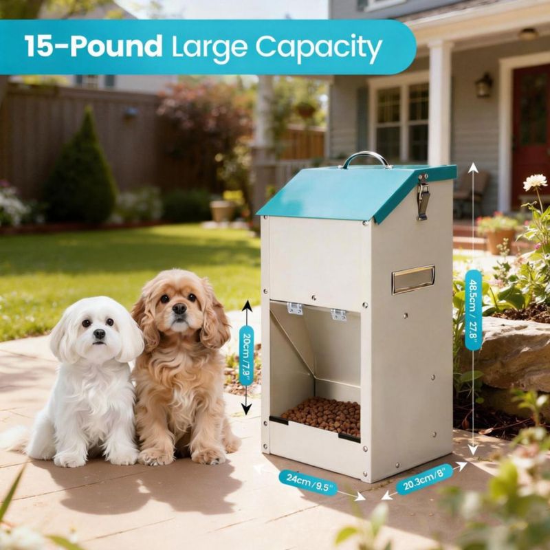 Comedero automático para perros de razas grandes PAULOZYN galvanizado 15 lb