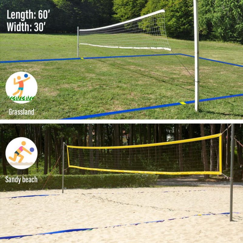 Líneas para voleibol de playa XXXYYY 91 m × 183 m 5 cm azul arena/césped