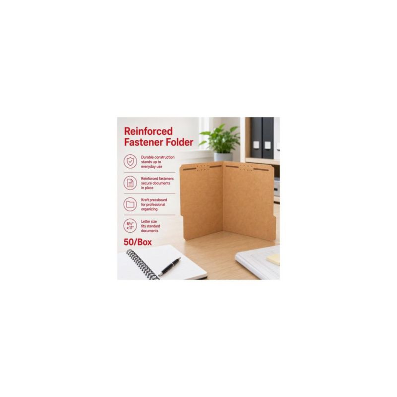 Carpeta de archivo con ganchos tamaño carta kraft – 50 unidades (Staples)
