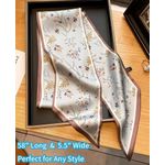 Pañuelo GoldenLife 147 cm con tacto de seda y estampado de follaje caqui