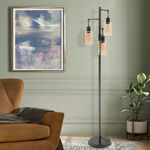 Lámpara de pie Liylan 167 cm 3 luces vidrio ámbar 120 V