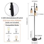 Lámpara de pie Liylan 167 cm 3 luces vidrio ámbar 120 V