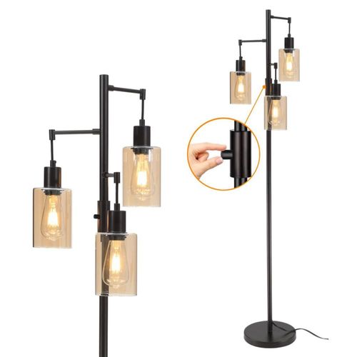 Lámpara de pie Liylan 167 cm 3 luces vidrio ámbar 120 V