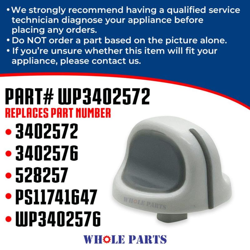 Perilla de control para lavadora y secadora Whole Parts WP3402572 3.8 cm