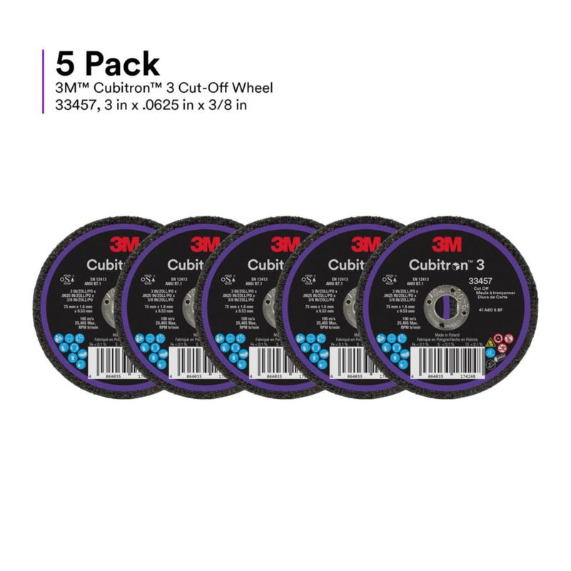 Disco de corte 3M 75 mm x 16 mm x 95 mm (paquete de 5 unidades)