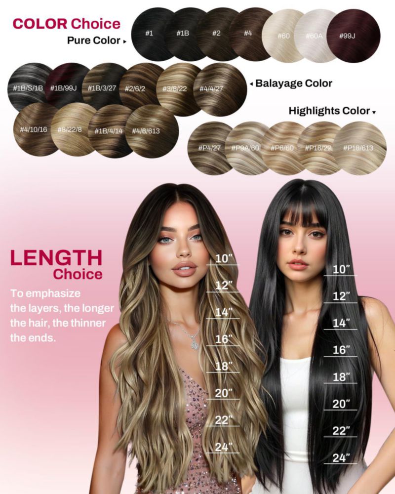 Extensiones de Cabello Moresoo Clip-in 24 pulgadas 120 g Negro Plateado