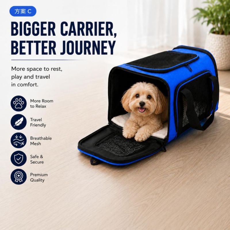 Transportín para mascotas DALASITING 51x33x33 cm plegable de tela suave