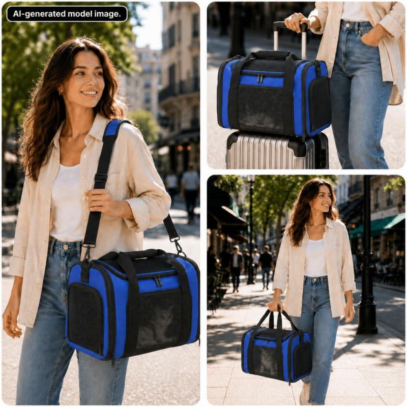 Transportín para mascotas DALASITING 51x33x33 cm plegable de tela suave