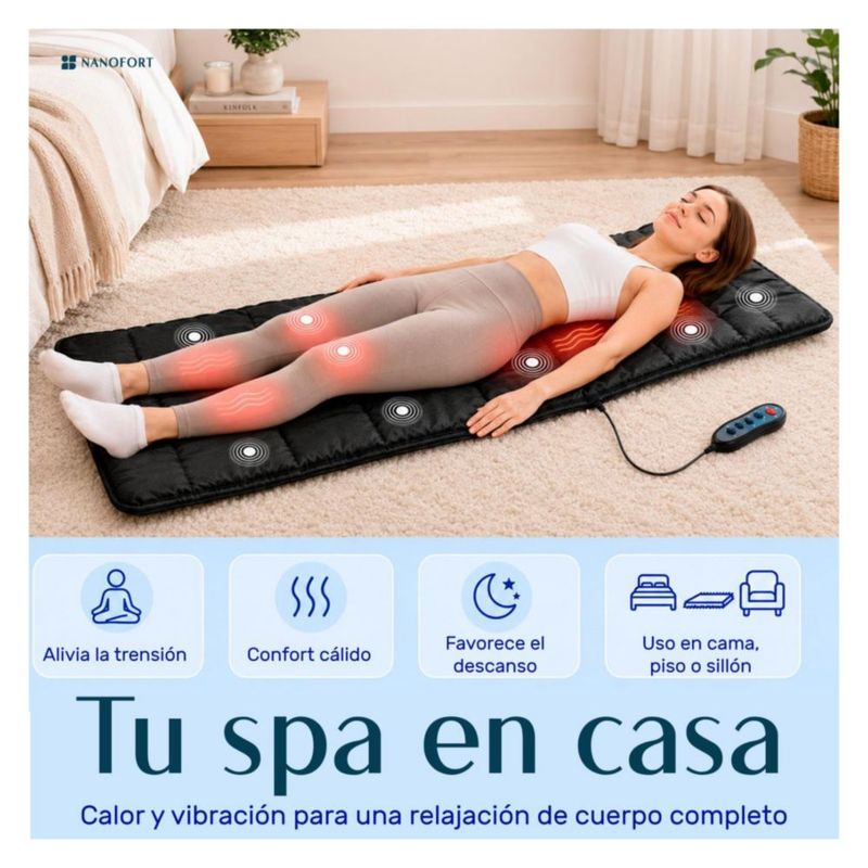 Colchon Masajeador Calor Cuerpo Completo 9 Motores Relajante Terapia