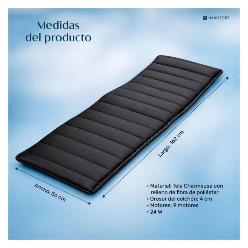 Colchon Masajeador Calor Cuerpo Completo 9 Motores Relajante Terapia