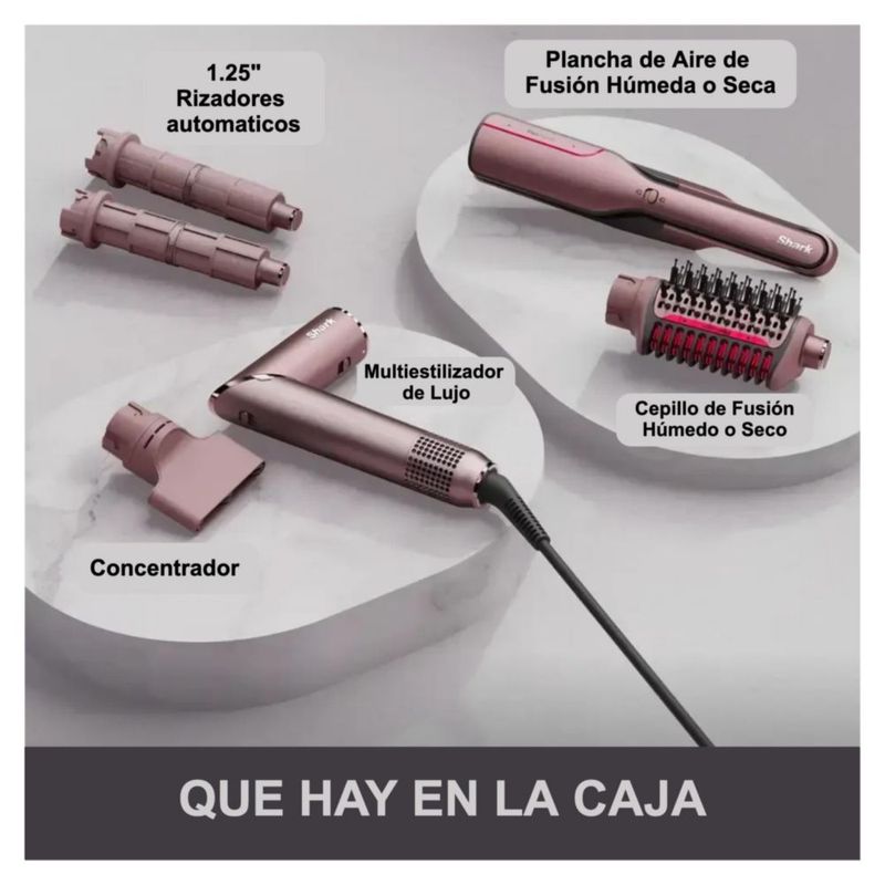 Multiestilizador Shark Flexfusion, Plancha Rizadora Secadora de cabello