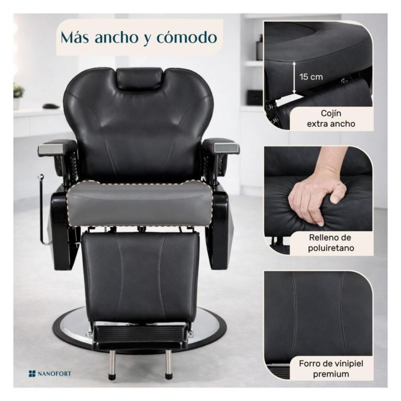SILLÓN BARBERÍA SILLA BARBERO PELUQUERÍA ESTÉTICA NEUMÁTICO