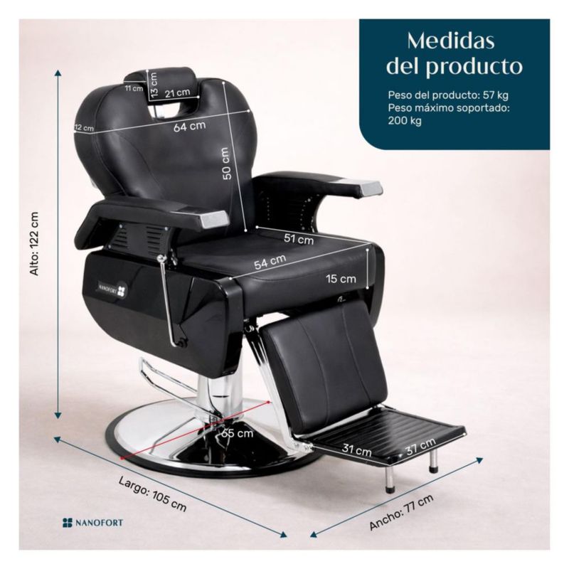 SILLÓN BARBERÍA SILLA BARBERO PELUQUERÍA ESTÉTICA NEUMÁTICO
