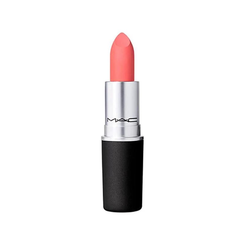 Lápiz labial Powder Kiss Mac Cosmetics Mull it over color rosa