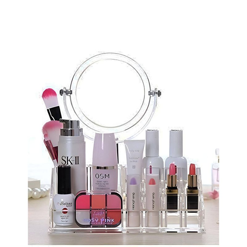 Organizador de cosméticos con espejo de acrílico