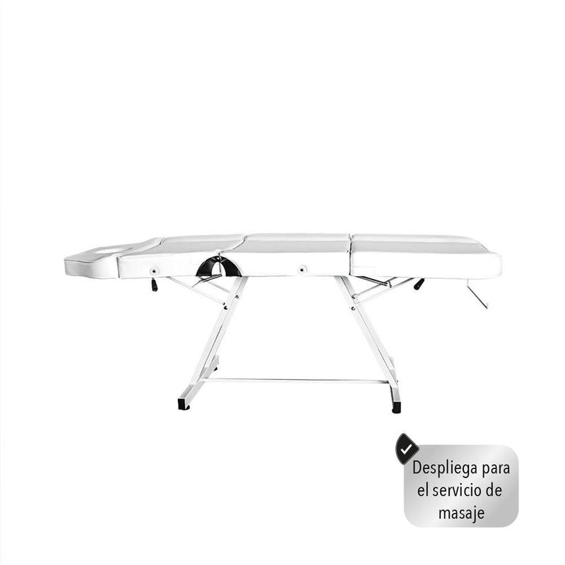 Silla Cama Para Faciales Color Blanco Con Banco