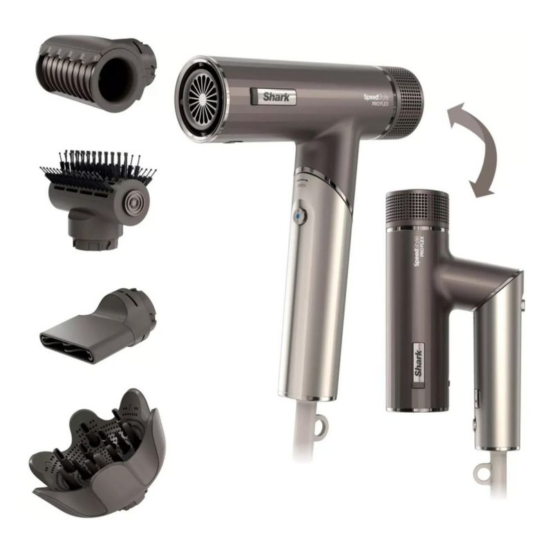 Secadora De Cabello Shark Speedstyle Pro Flex - 4 Accesorios - Gris metalizado
