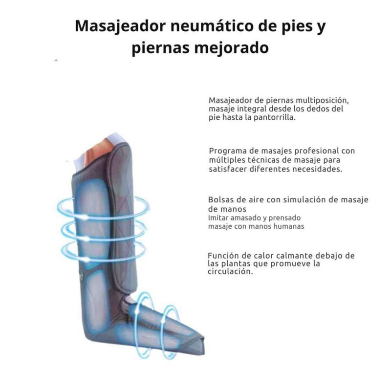 Presoterapia piernas y pies por compresión de aire y calor