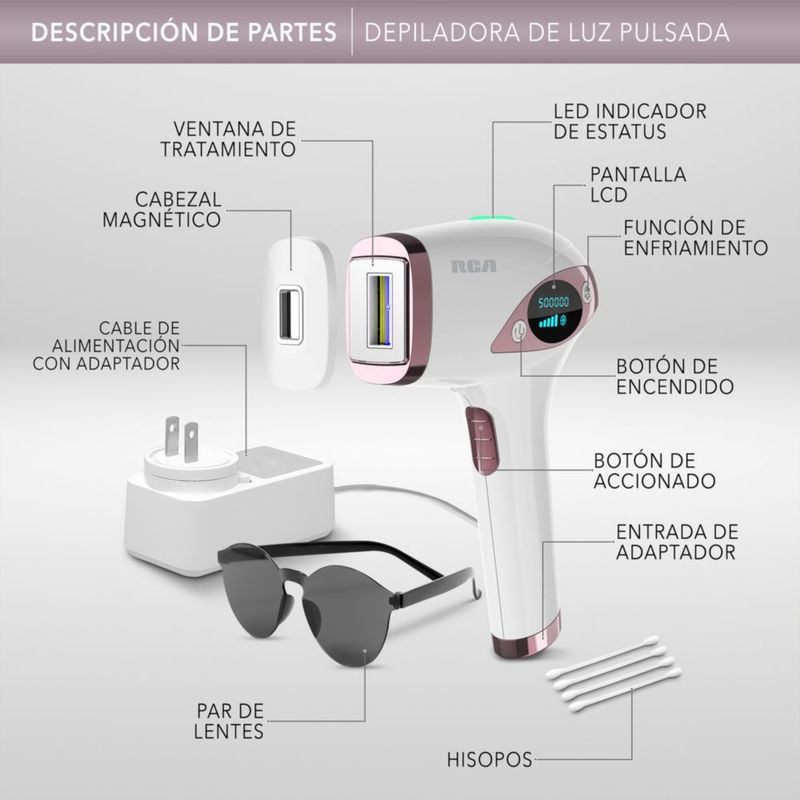 RCA Depiladora de Luz Pulsada con Función de Enfriamiento RC-IPL5