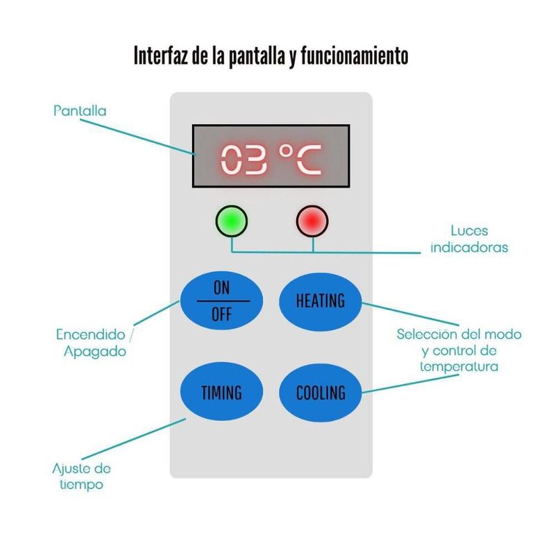 Martillo portátil digital frio y caliente con luz led