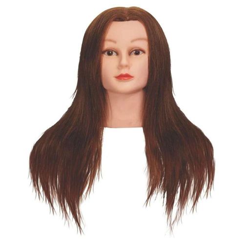 Cabezote Cabello Natural Castaño Oscuro 18 pulgadas