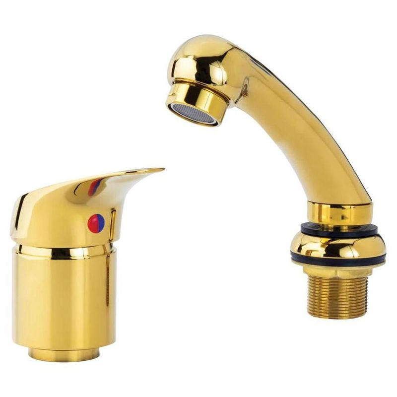Regadera con manguera y mezcladora monomando Dorado Letmex X-601G
