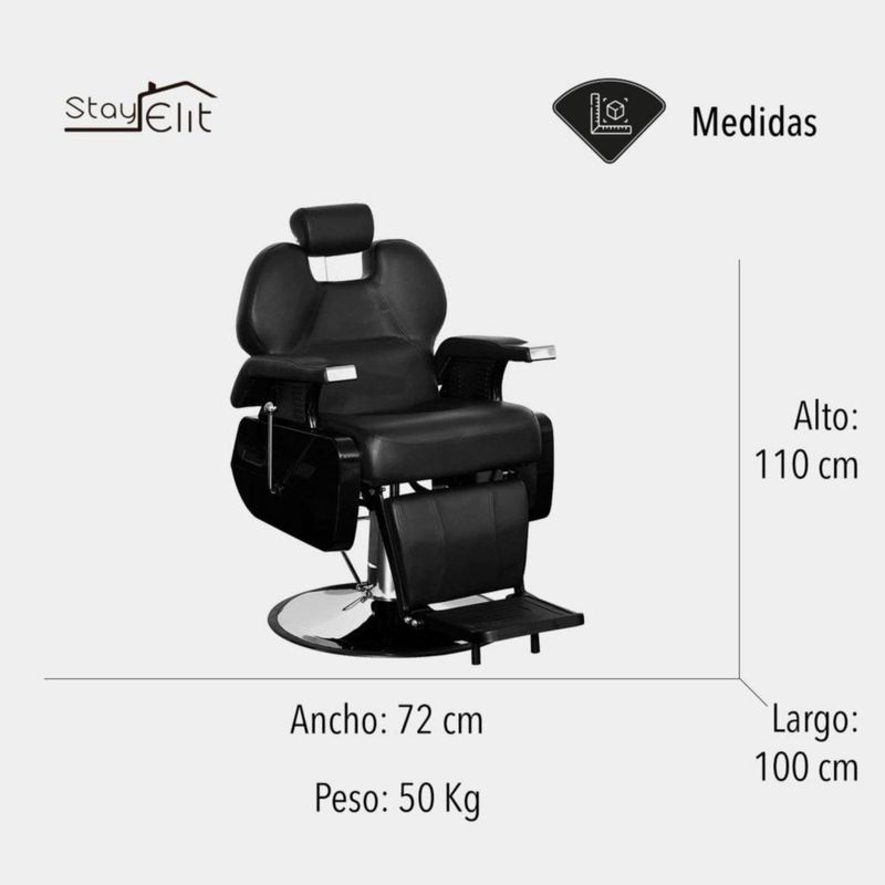 Sillon Barbero Peluqueria Silla Barberia Estetica Rudo Reclinable