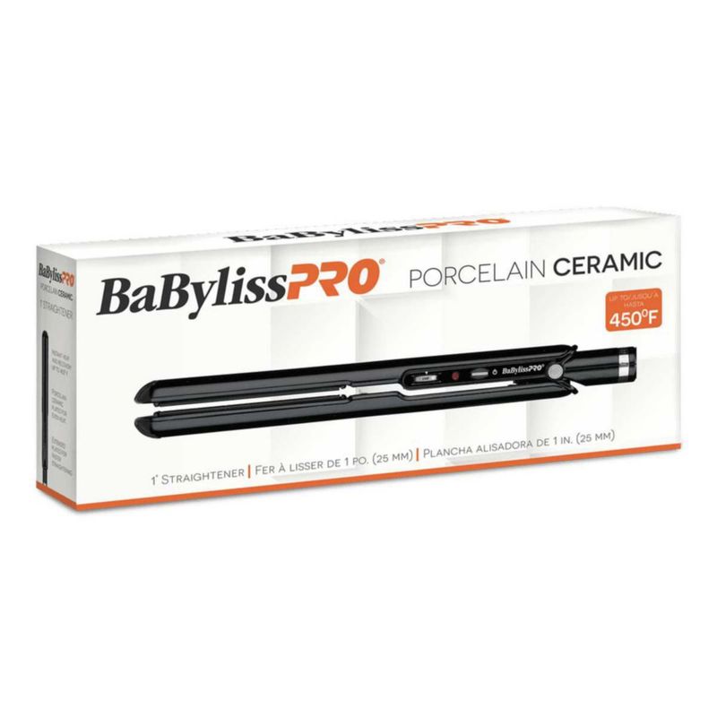 Plancha de cabello de 1" Porelain Ceramic Babyliss Pro Negra