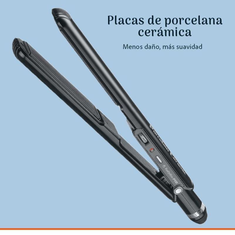 Plancha de cabello de 1" Porelain Ceramic Babyliss Pro Negra
