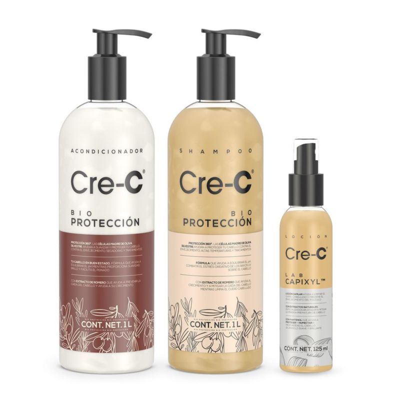 Shampoo Acondicionador Bio Protección y Loción capilar Capixyl 1L