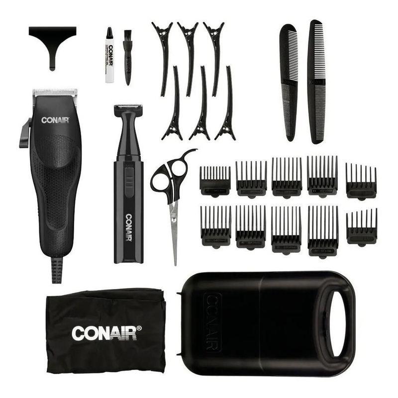 Kit peluquería conair máquina recortadora cabello barba viaje hct351