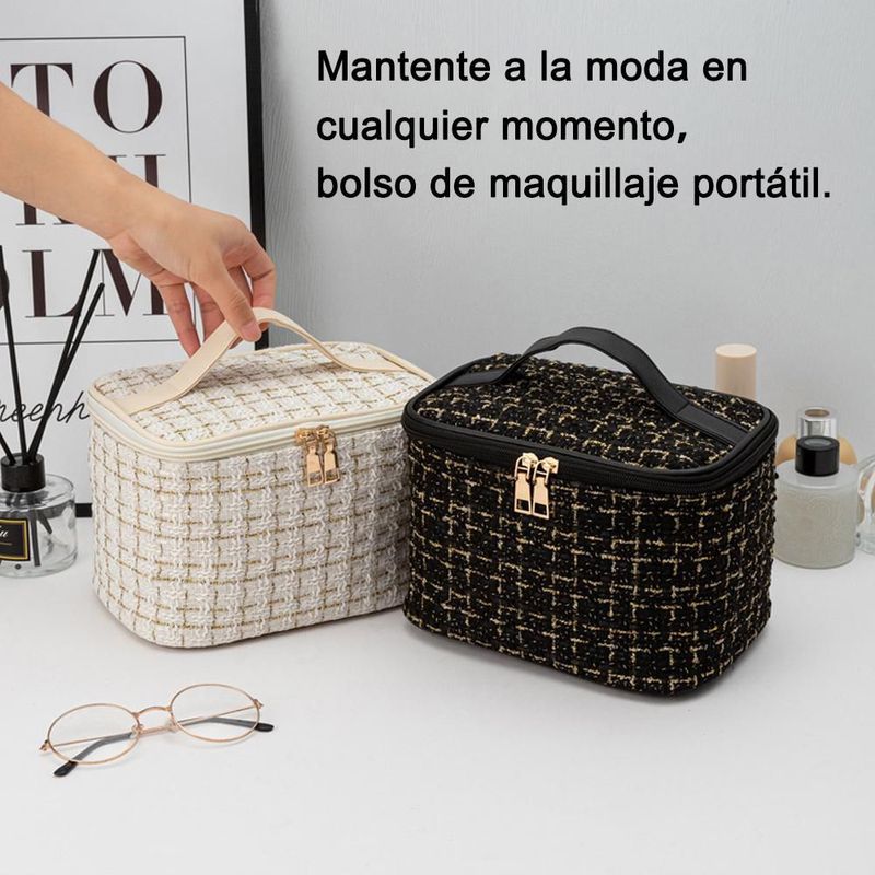 Cosmetiquera para Maquillaje Grande, Bolsa de Maquillaje de Viaje, Bolsa de Cosméticos Portátil Doble Capa, Necesers de Viaje,HOGAWAY