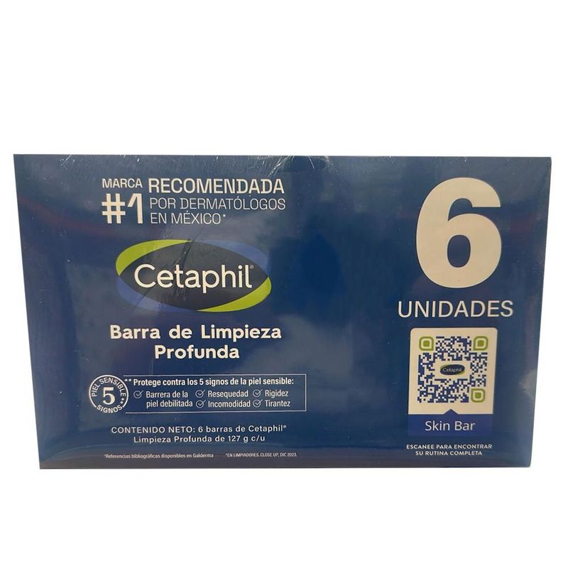 Jabón En Barra Cetaphil Limpieza Profunda 127gr 6pz