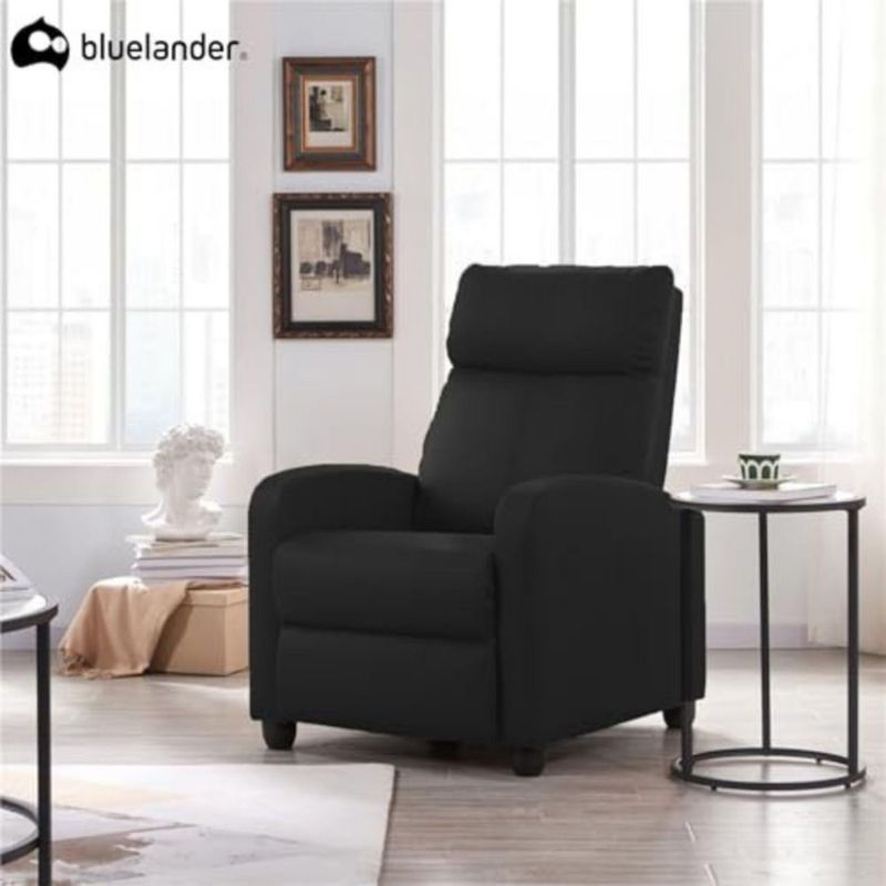 Sillón Reclinable Bluelander Negro Acolchonado y con Control Remoto