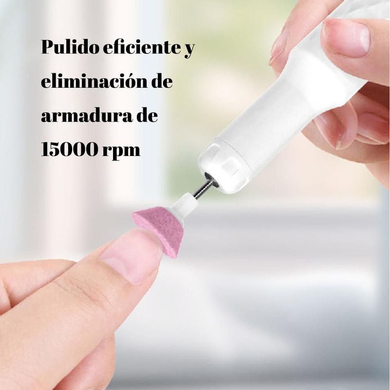 Nueva pulidora de manicura eléctrica lijadora de uñas de descarga de diamante portátil lijadora de uñas de carga de manicura.HOGAWAY