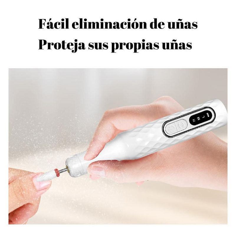 Nueva pulidora de manicura eléctrica lijadora de uñas de descarga de diamante portátil lijadora de uñas de carga de manicura.HOGAWAY