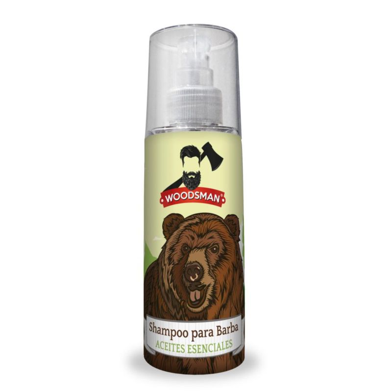 Woodsman Shampoo para Barba, Cabello y Bigote con Aceites Esenciales (Bear - Wild Mountain) 150 ml
