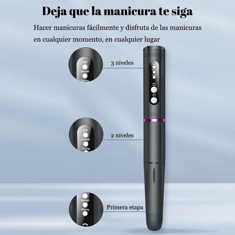 Pulidora de uñas, portátil, recargable, pulidora de uñas, pulidora eléctrica de uñas.HOGAWAY